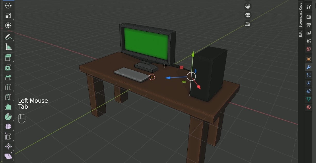 Computer Blender 6 - Lets model computer with table as an example in blender - bin8vfx